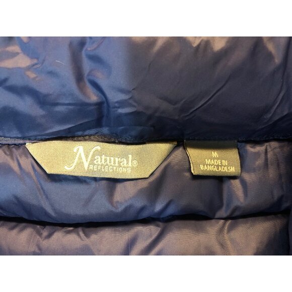 Natural Reflections Down Puffer Lightweight Blue Jacket Size M - Picture 5 of 7